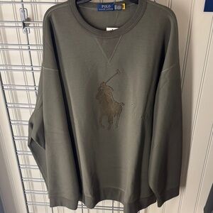 Polo by Ralph Lauren Men's Olive Crewneck Sweater